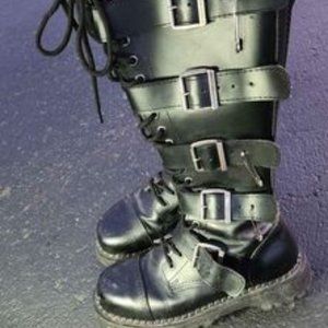 Demonia brand name steel toe boots